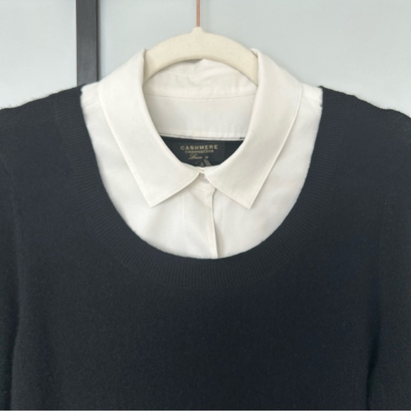 [M] Charter Club Luxury Black and White Dress Shirt & Cashmere Sweater Combo Top - Picture 3 of 13